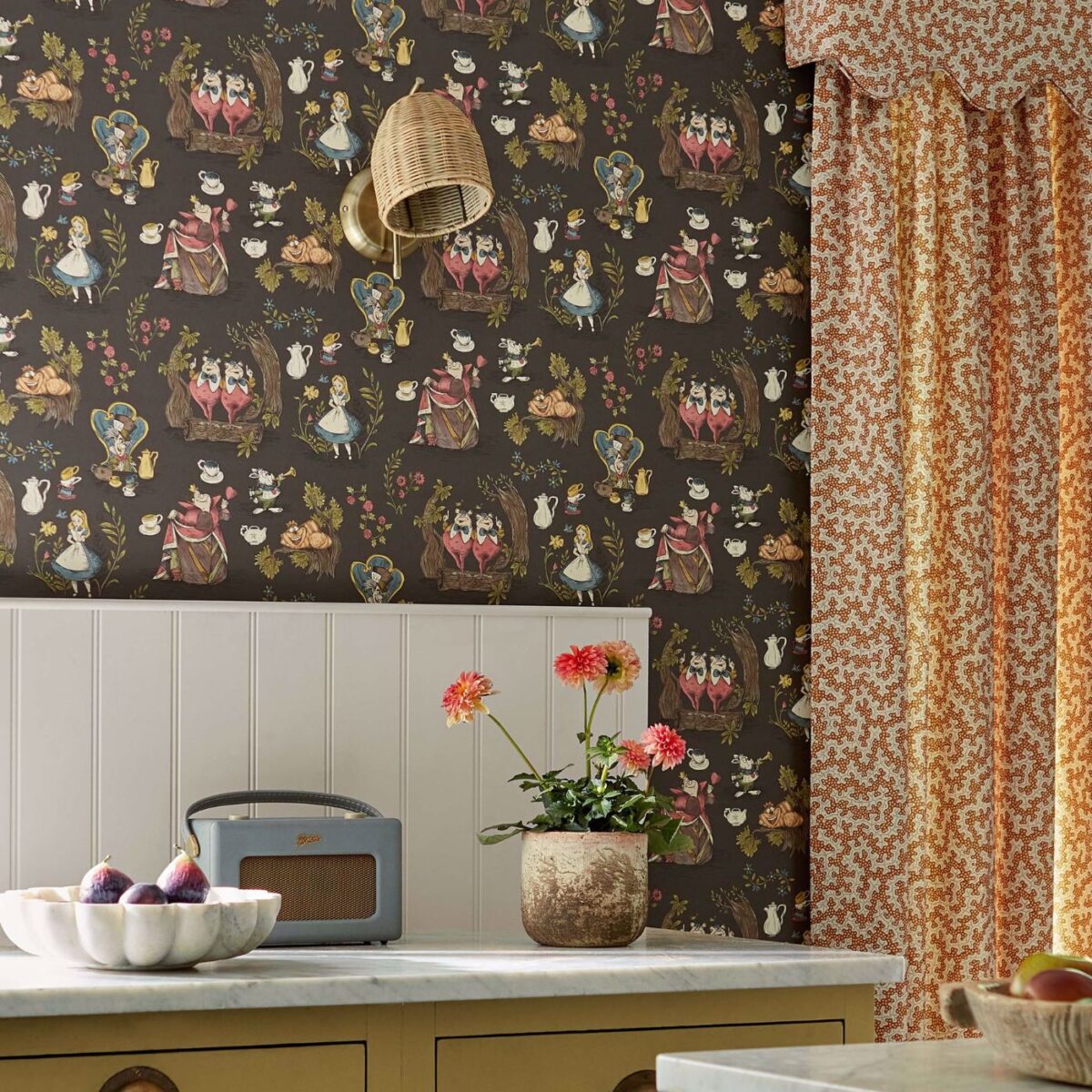 Alice In Wonderland Wallpaper - Puddle Blue by Alice In Wonderland Wallpaper - Puddle Blue from