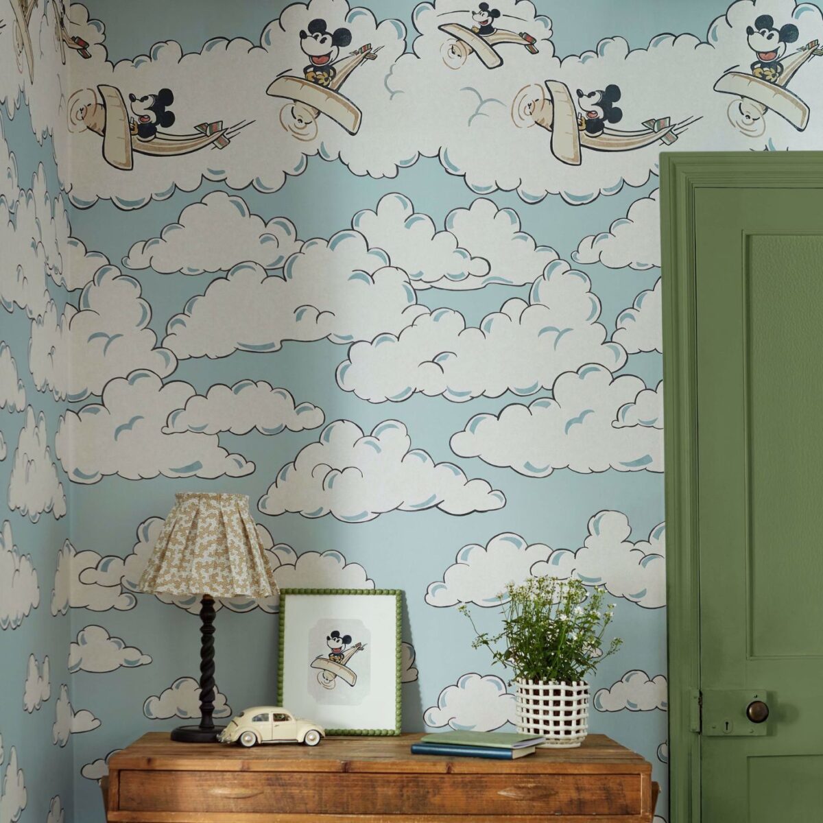 Mickey In The Clouds Wallpaper - Sea Salt by Mickey In The Clouds Wallpaper - Sea Salt from