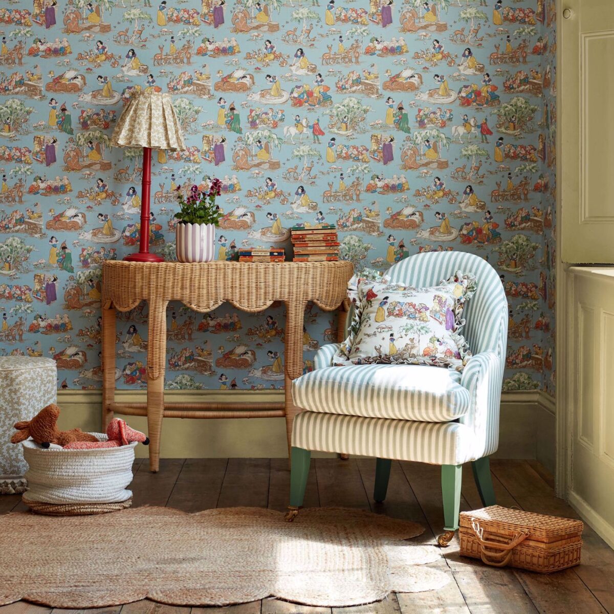 Snow White Wallpaper - Puddle Blue by Snow White Wallpaper - Puddle Blue from