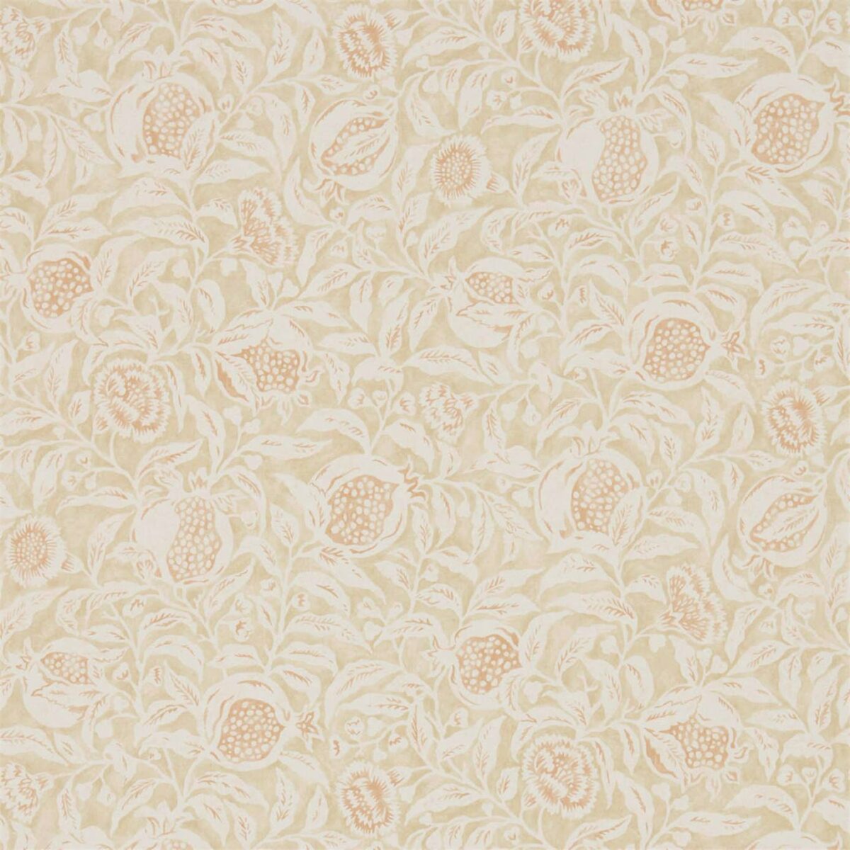 Annandale Wallpaper - Amber / Sepia by orange botanical wallpaper from sanderson