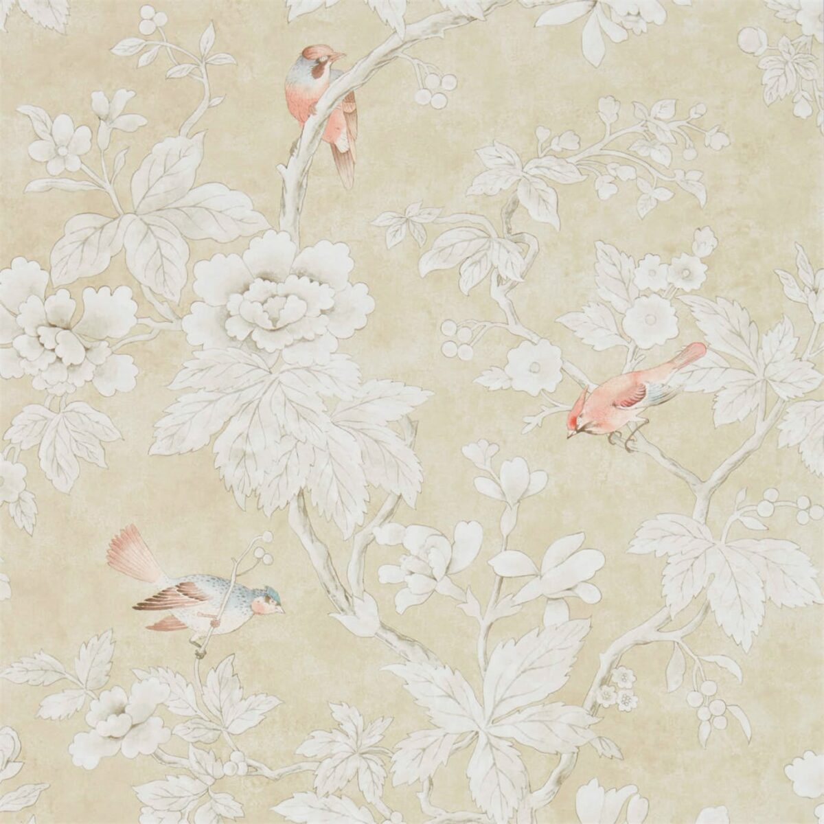 Chiswick Grove Wallpaper - Gold by yellow animal wallpaper from sanderson