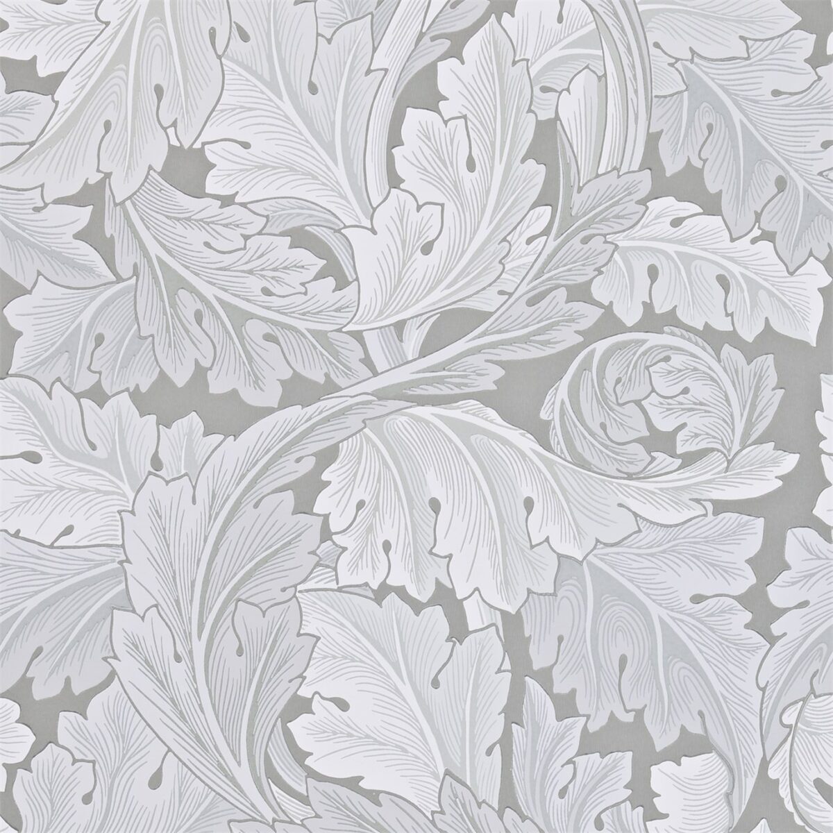 Acanthus Wallpaper - Marble by black-grey botanical wallpaper from william morris & co