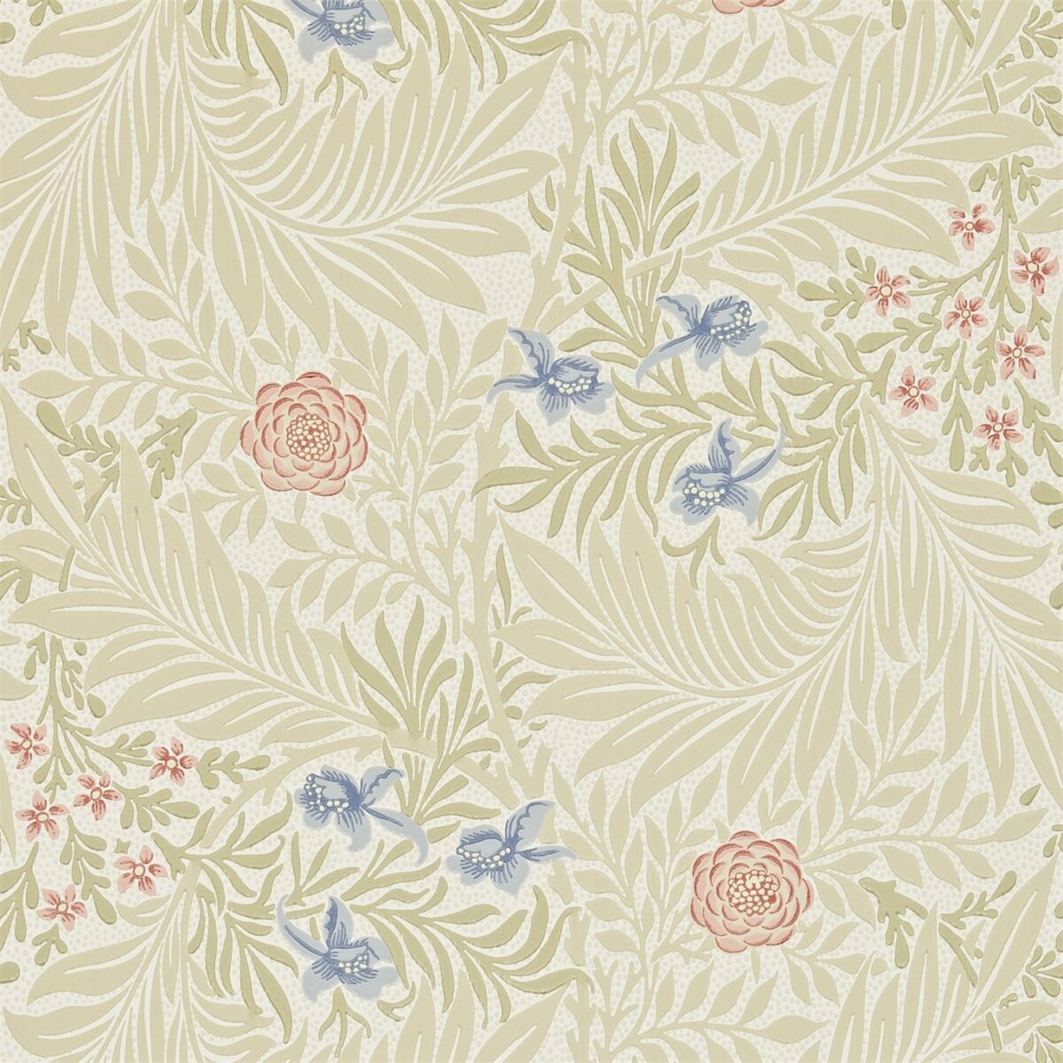Larkspur Wallpaper - Manilla / Old Rose by Larkspur Wallpaper - Manilla / Old Rose from