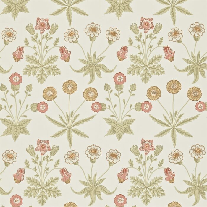 Daisy Wallpaper - Coral / Manilla swatch