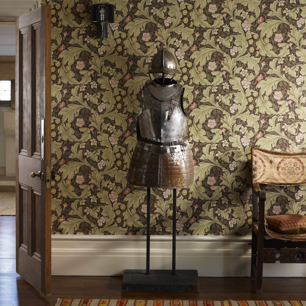 Leicester Wallpaper - Chocolate / Olive by Leicester Wallpaper - Chocolate / Olive from