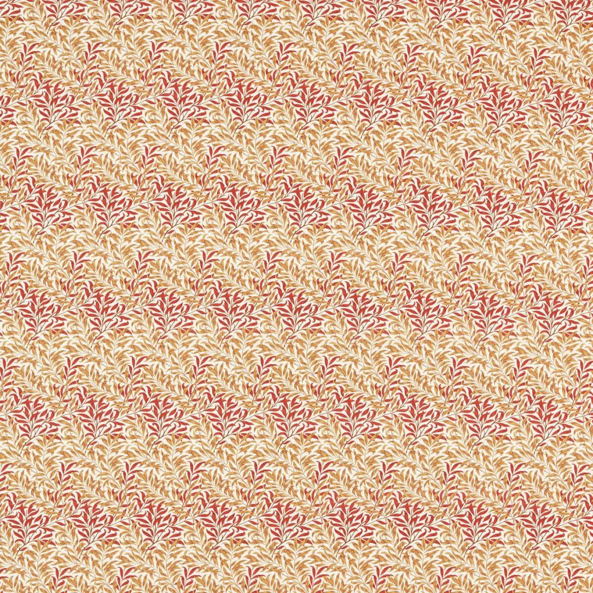 Willow Bough Minor Fabric - Russet by orange botanical cotton fabric from William Morris & Co