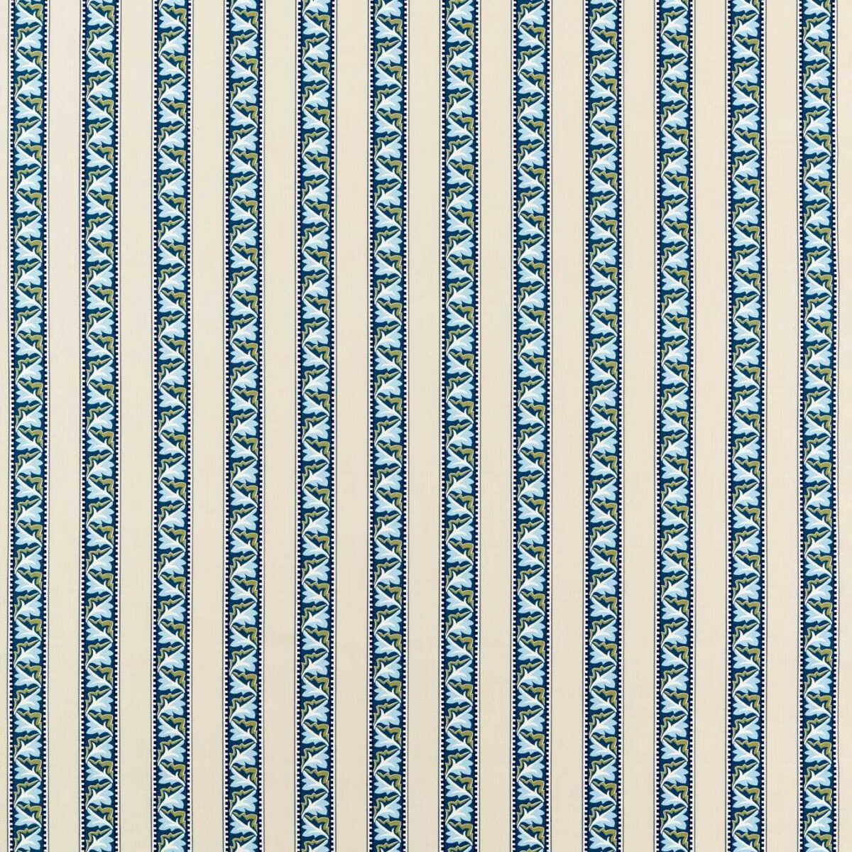 Red Car Stripe Fabric - Indigo / Linen by blue botanical woven fabric from William Morris & Co