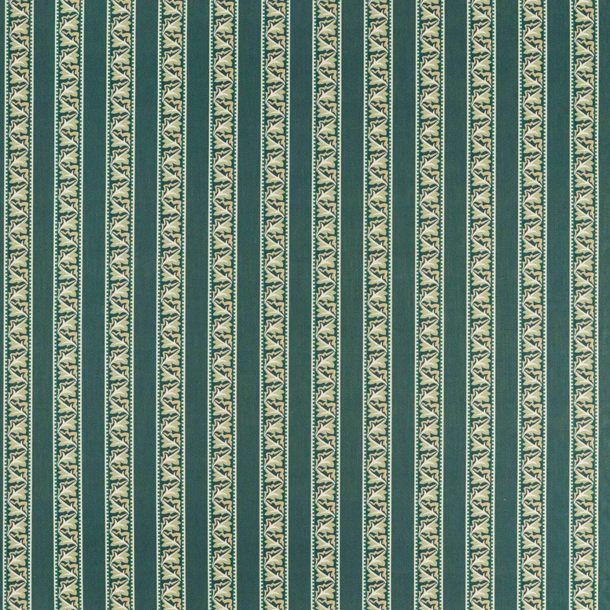 Red Car Stripe Fabric - Emery Blue by green striped woven fabric from William Morris & Co