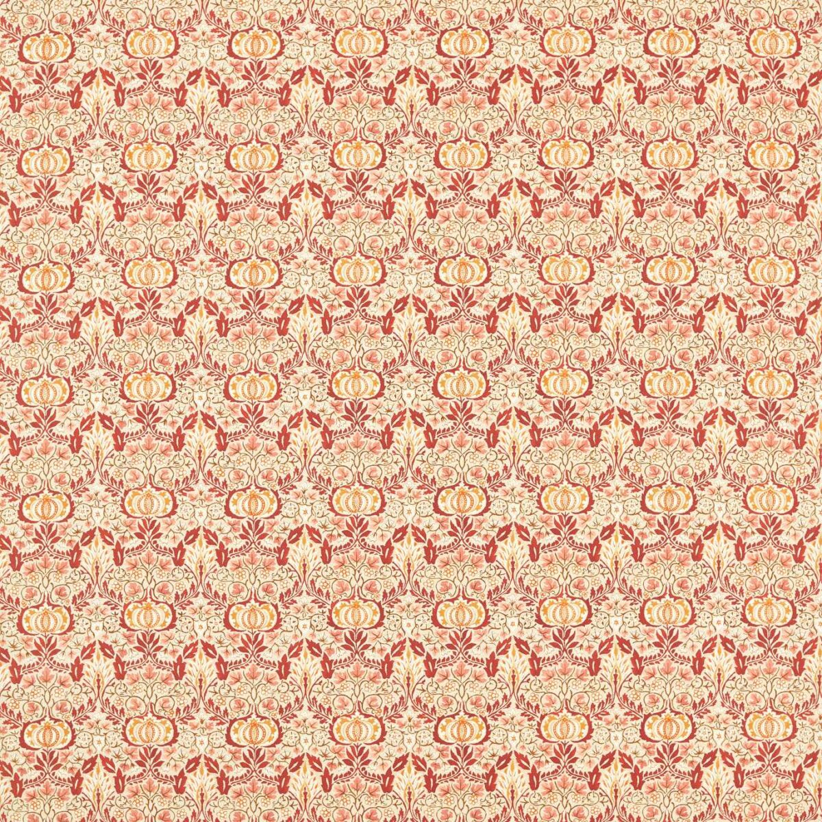 Little Chintz Fabric - Russet by red botanical linen fabric from William Morris & Co