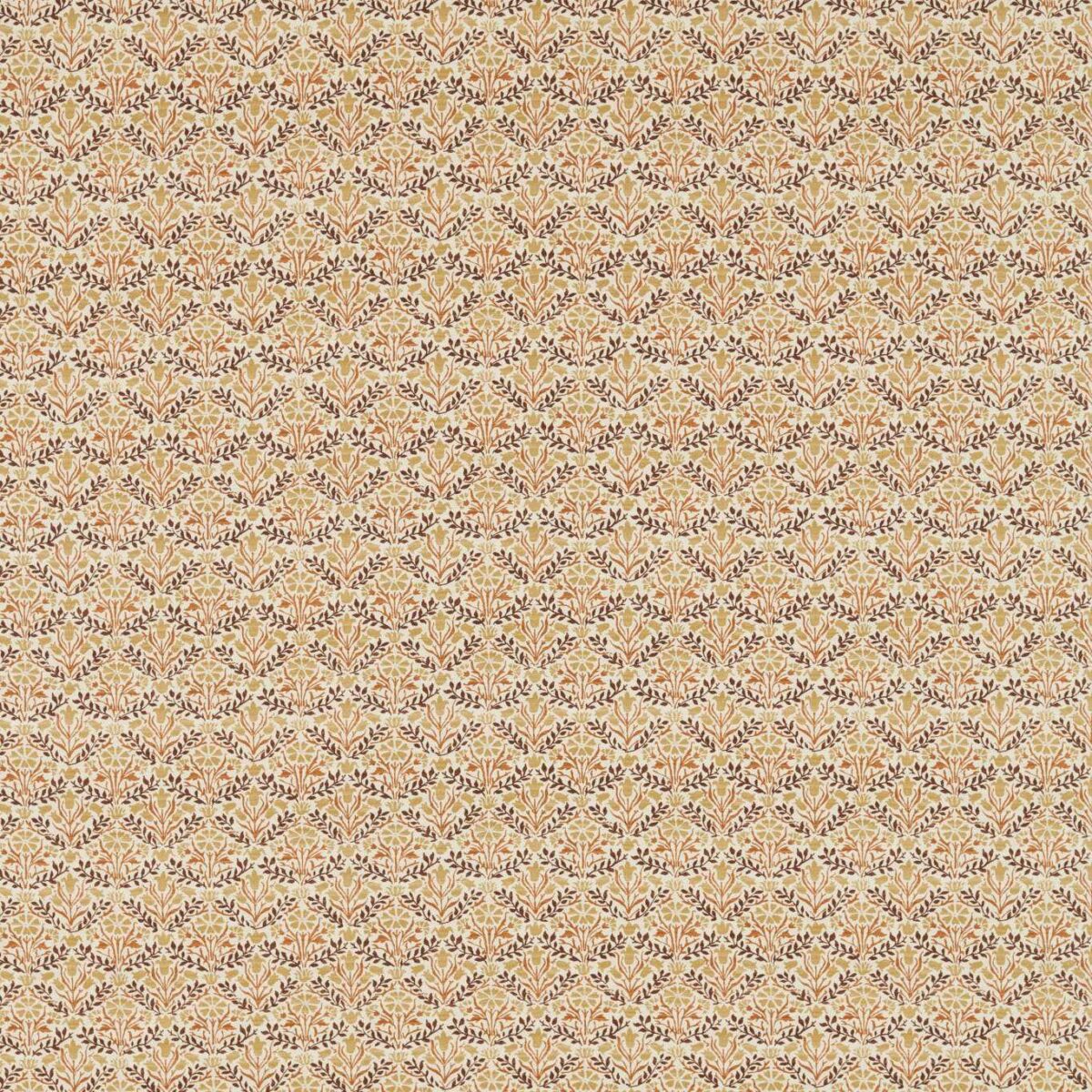 Bellflowers Fabric - Chocolate / Tan by brown botanical linen fabric from William Morris & Co