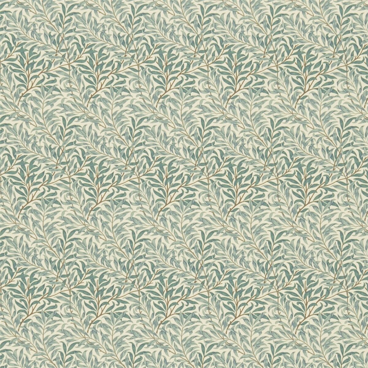 green botanical cotton fabric from William Morris & Co