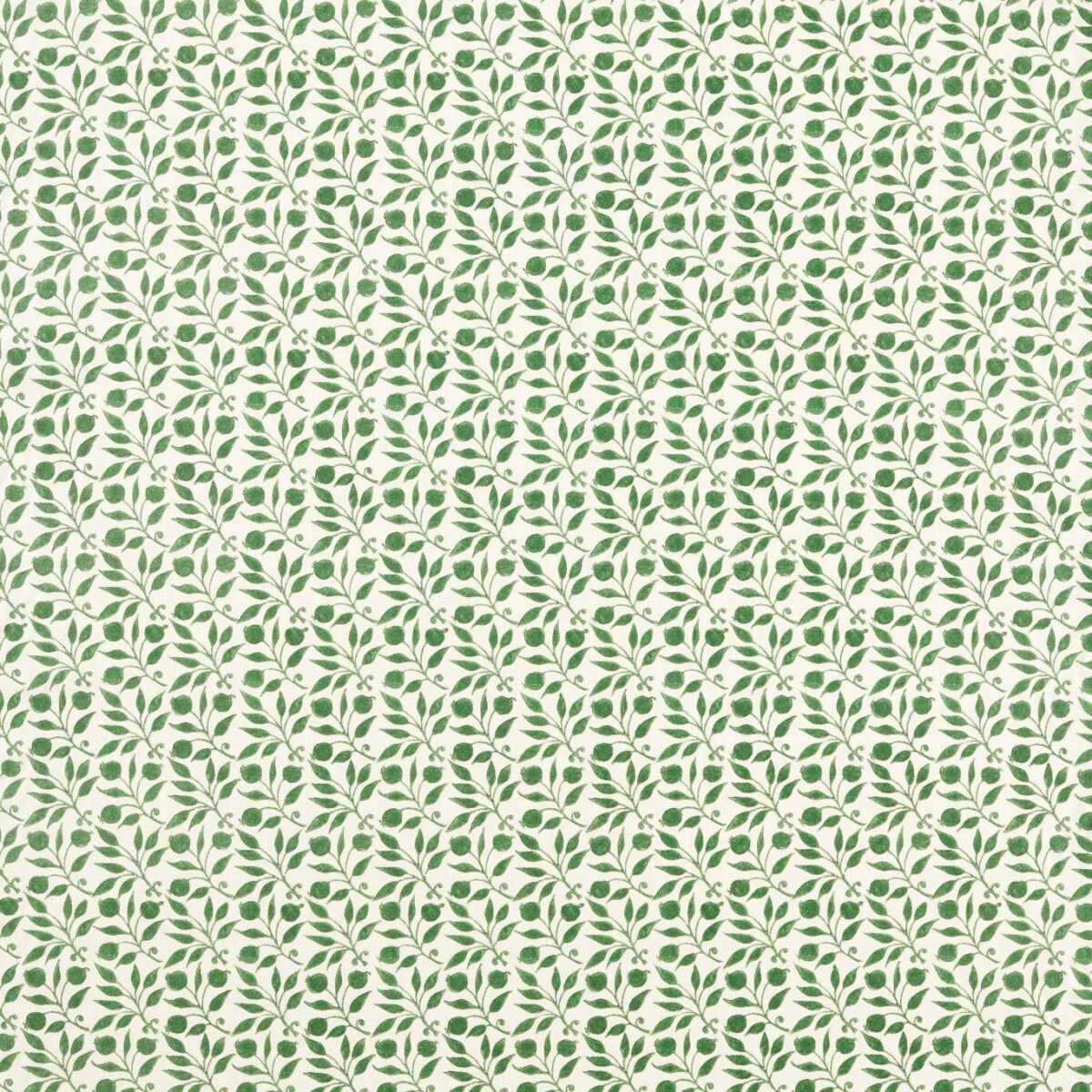 Rosehip Fabric - Forest by green botanical linen fabric from William Morris & Co