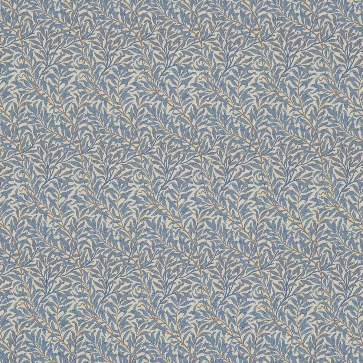 Willow Bough Fabric - Mineral / Woad by blue botanical cotton fabric from William Morris & Co