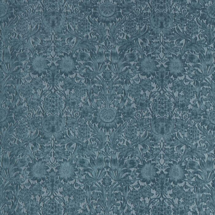 Sunflower Caffoy Velvet Fabric - Webb's blue – Webbs Blue swatch