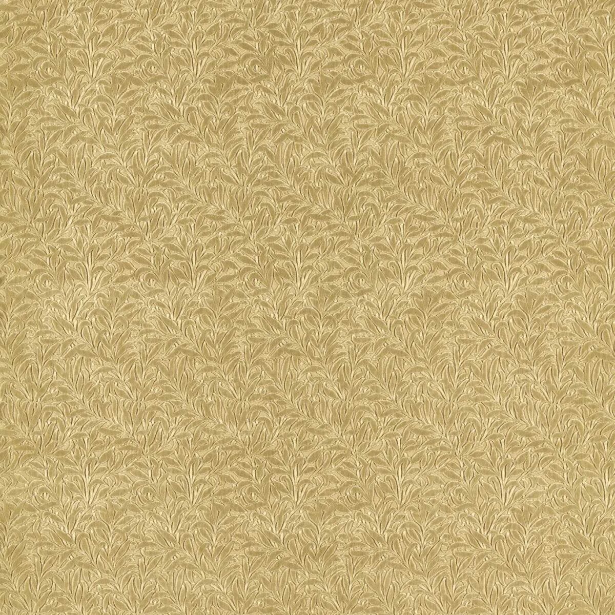 Willow Boughs Caffoy Velvet Fabric - Citrus Stone by yellow botanical velvet-chenille fabric from William Morris & Co