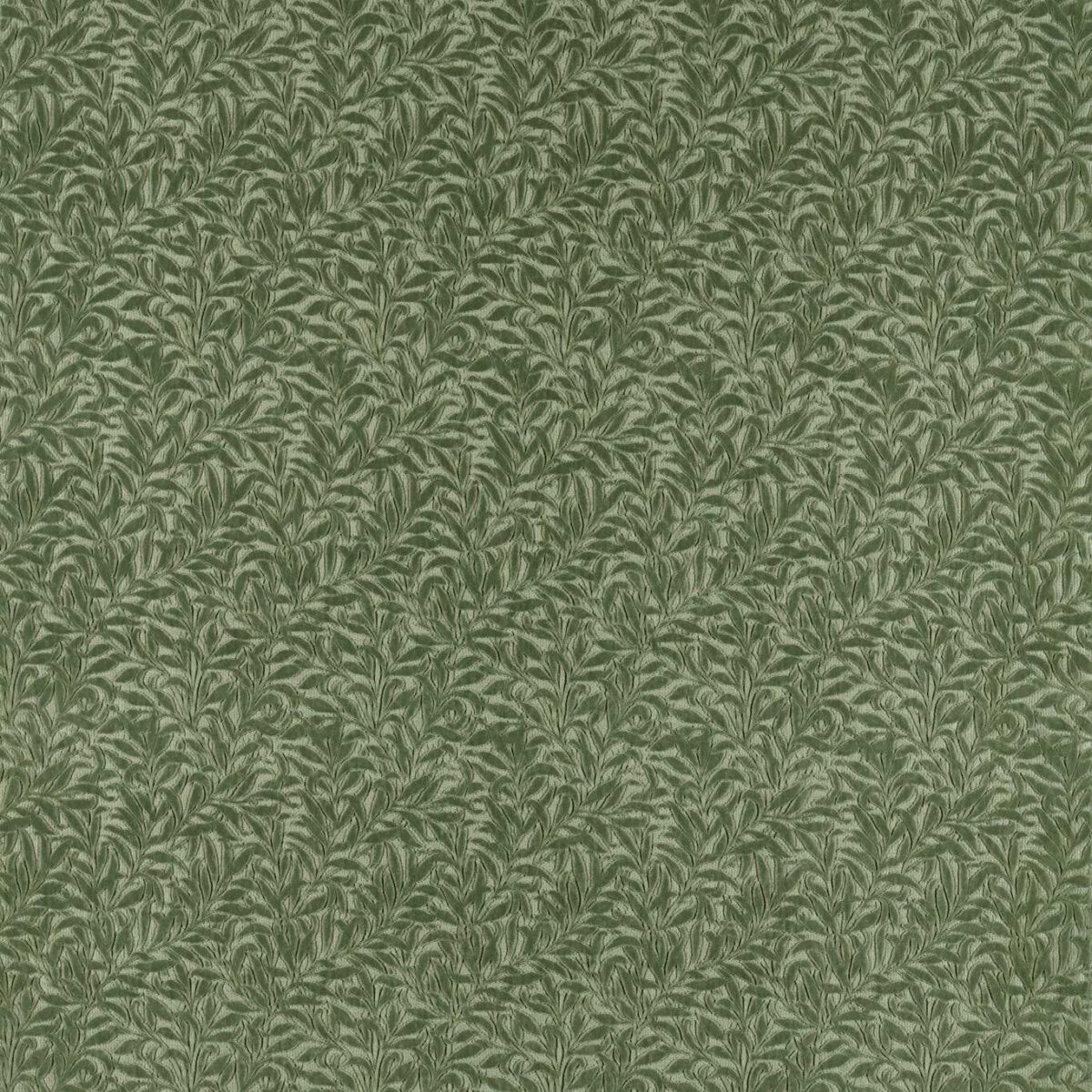 Willow Boughs Caffoy Velvet Fabric - Standen Clay by green botanical velvet-chenille fabric from William Morris & Co