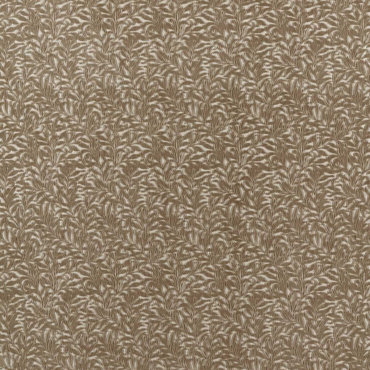 brown botanical velvet-chenille fabric from William Morris & Co