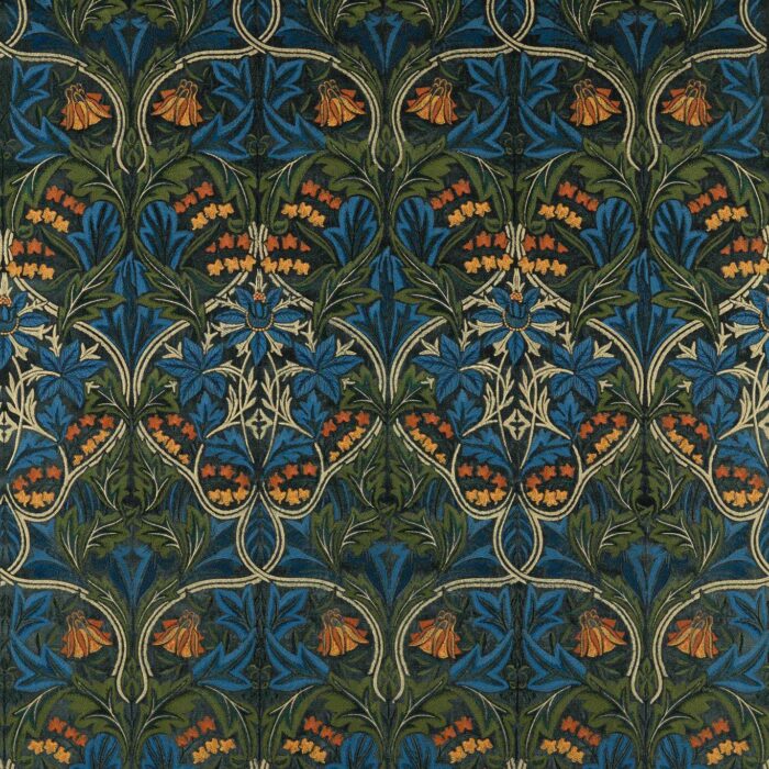 Bluebell Embroidery Fabric - Tump / Webb's Blue swatch