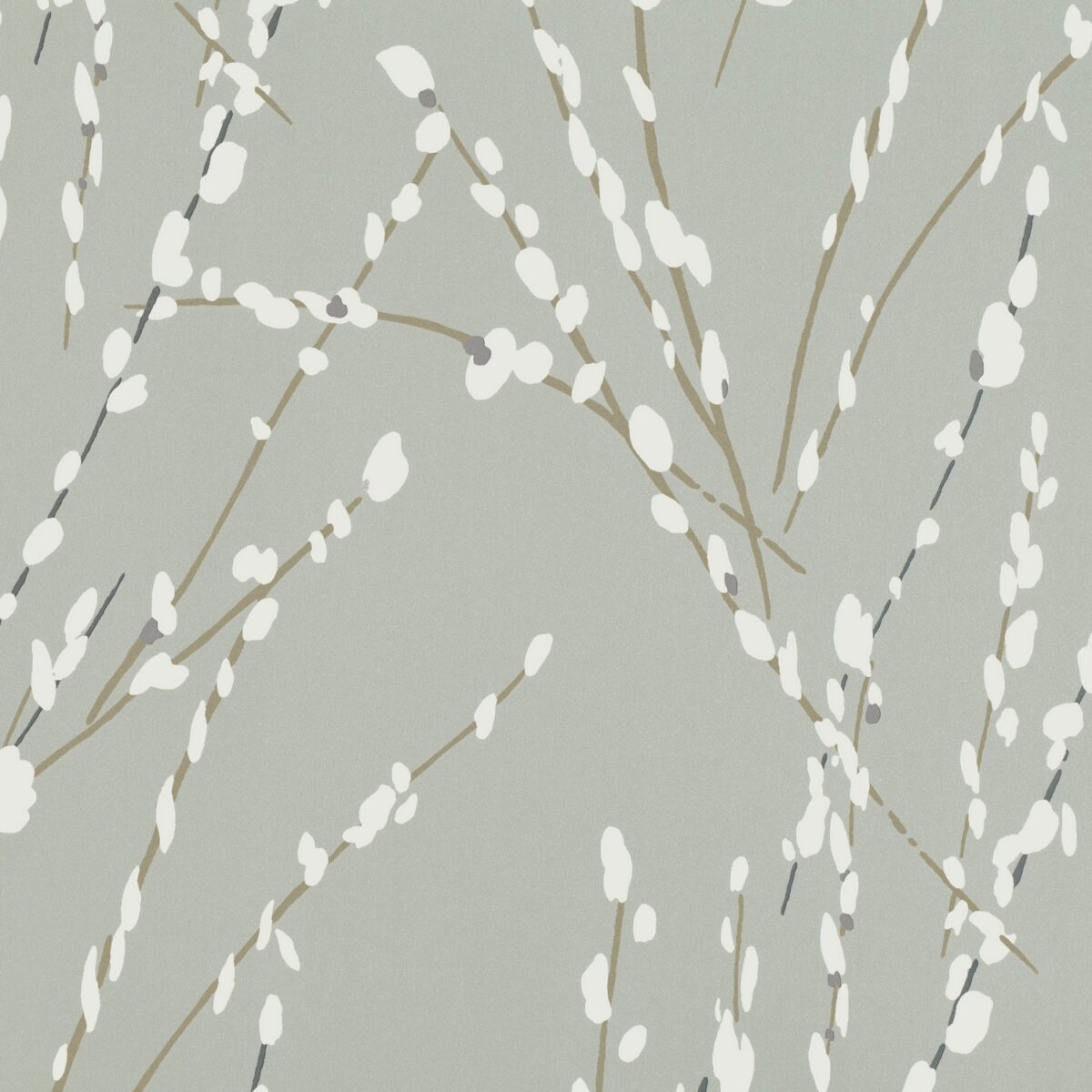 Mikado Wallcovering - Fog by black-grey botanical wallpaper from romo
