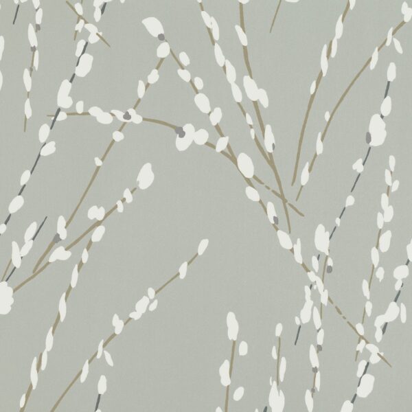 Mikado Wallcovering - Fog by black-grey botanical wallpaper from romo