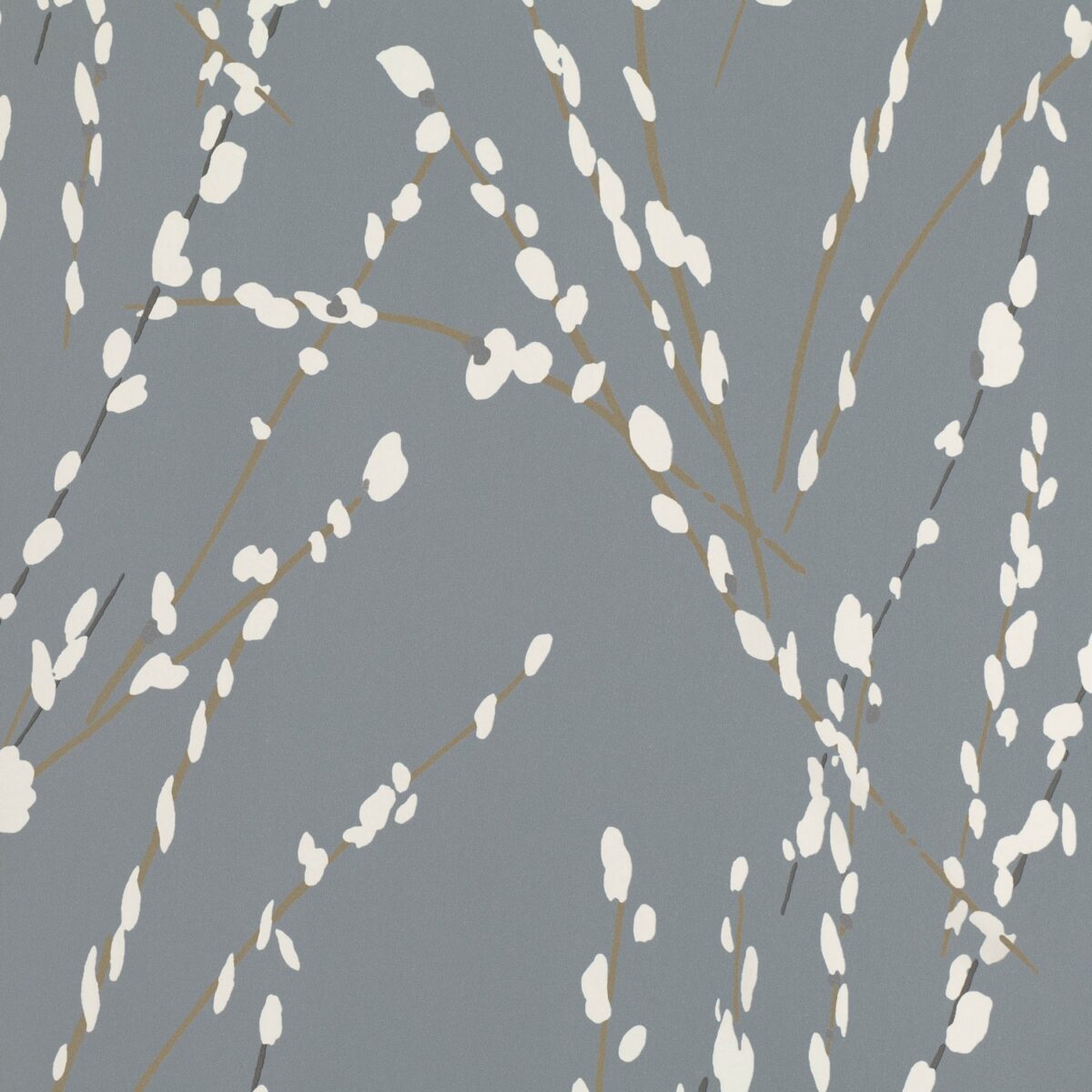 Mikado Wallcovering - Storm by black-grey botanical wallpaper from romo