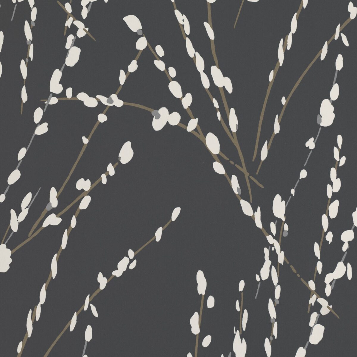 black-grey botanical wallpaper from romo