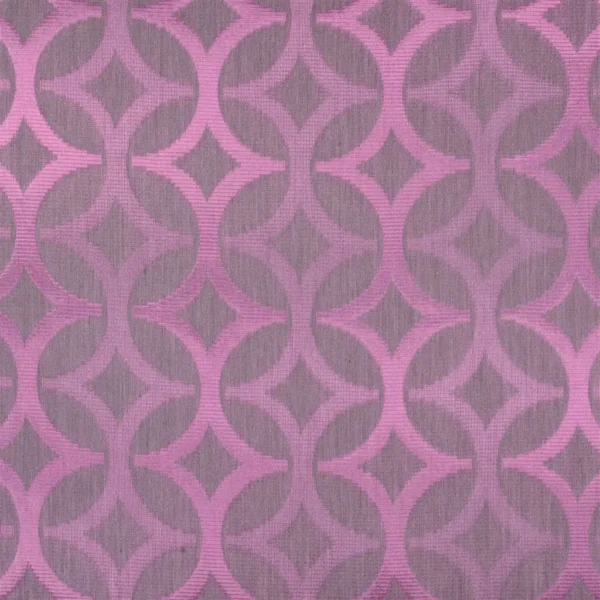 purple geometric voile-sheer fabric from Designers Guild