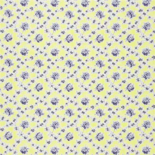 Wild Rose Fabric - Primrose by yellow botanical cotton fabric from Designers Guild