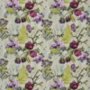 purple botanical cotton fabric from Designers Guild