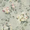 black-grey botanical linen fabric from Designers Guild