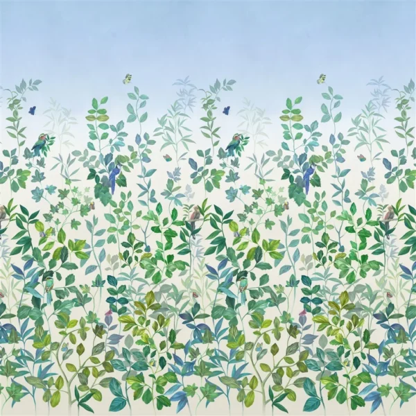 blue botanical wallpaper from designers guild