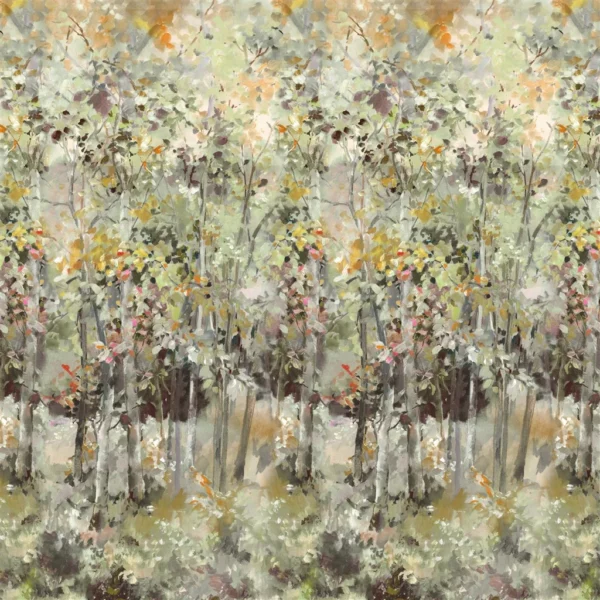 Bois De Bouleau Scene 1 Wallpaper - Sepia by brown botanical wallpaper from designers guild