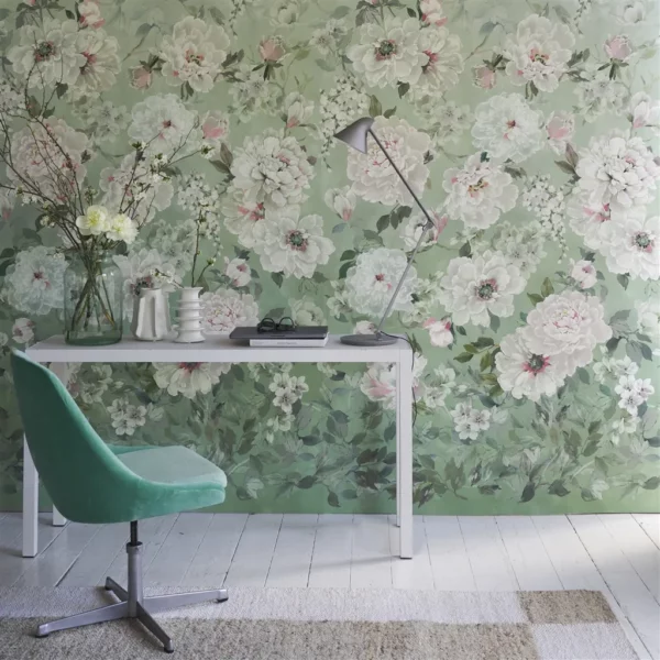 Fleur Blanche Wallpaper - Eau De Nil by Fleur Blanche Wallpaper - Eau De Nil from