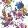 purple botanical linen fabric from Designers Guild