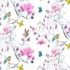pink botanical linen fabric from Designers Guild
