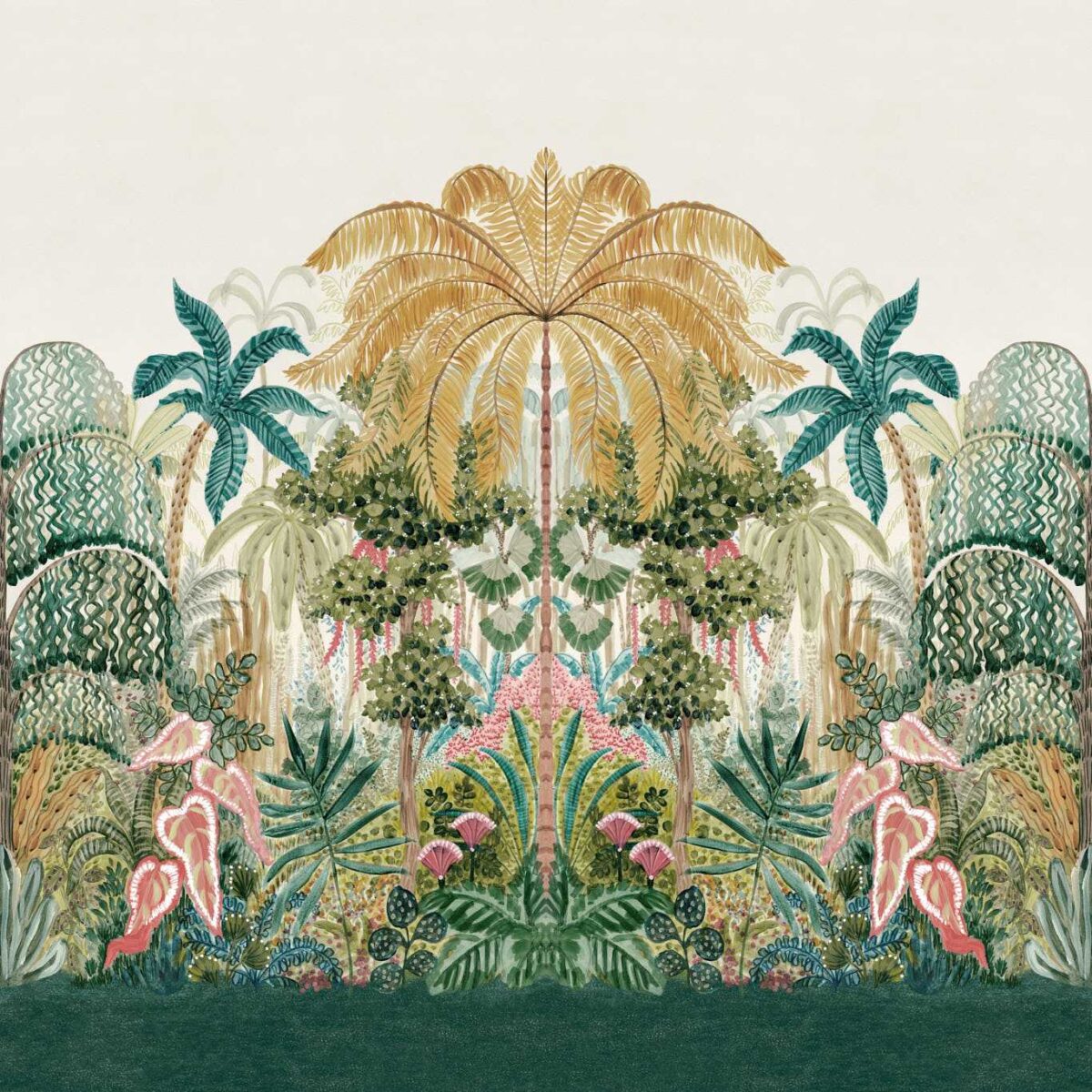 Mombasa Wallpaper - Tropical by multicolour botanical wallpaper from clarke & clarke