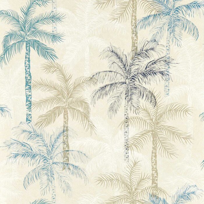 Palmyra Wallpaper - Denim fabric swatch W0189/01