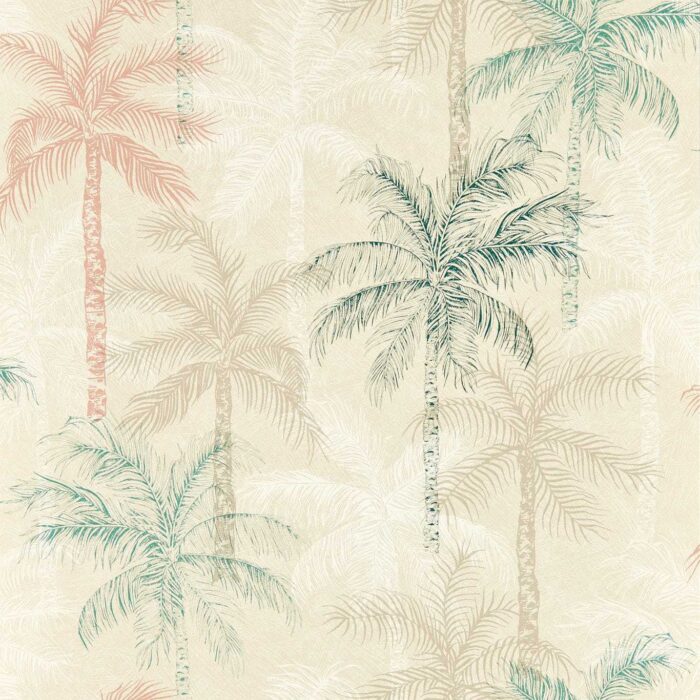 Palmyra Wallpaper - Mineral / Blush fabric swatch W0189/03