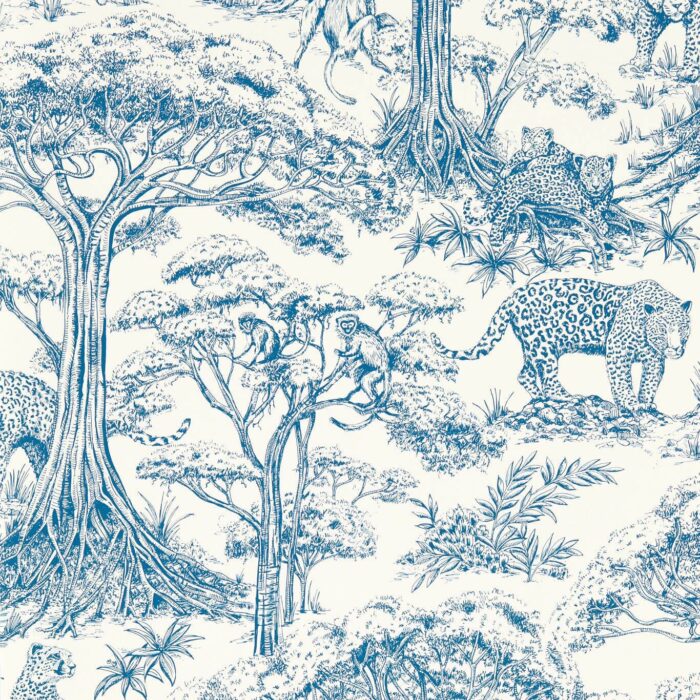 Kisumu Wallpaper - Caribbean fabric swatch W0185/01