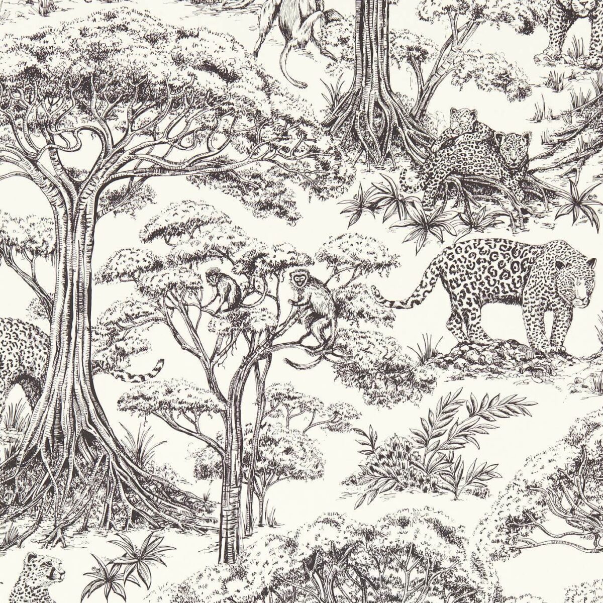 Kisumu Wallpaper - Noir by brown botanical wallpaper from clarke & clarke