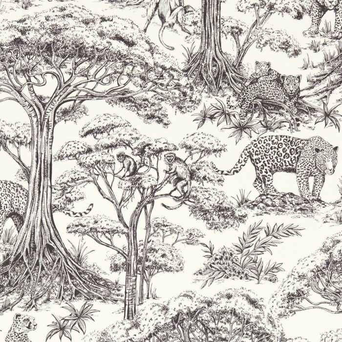 Kisumu Wallpaper - Noir fabric swatch W0185/03