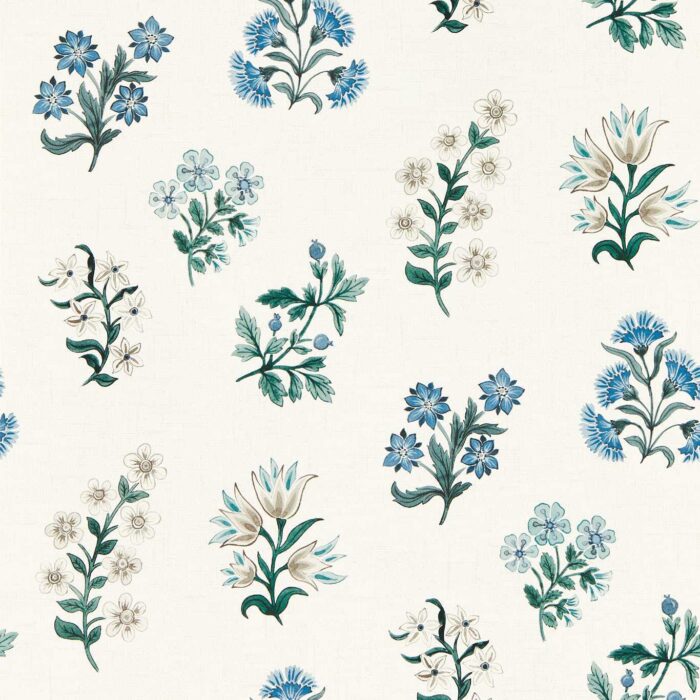 Leiden Wallpaper - Denim fabric swatch W0194/03