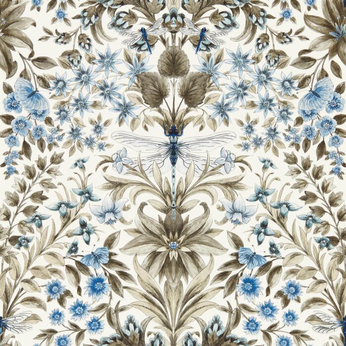 Mirabell Wallpaper - Denim fabric swatch W0196/01