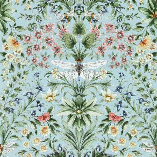 Mirabell Wallpaper - Seaglass by blue botanical wallpaper from clarke & clarke
