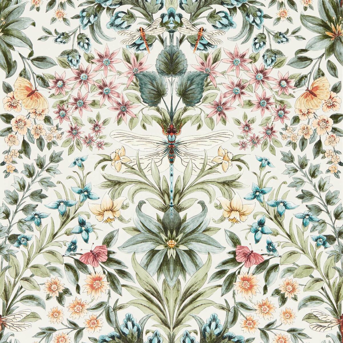 Mirabell Wallpaper - Summer by multicolour botanical wallpaper from clarke & clarke