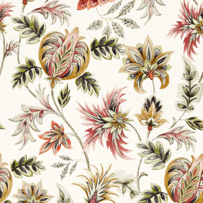 Sizergh Wallpaper - Blush / Sage fabric swatch W0198/01