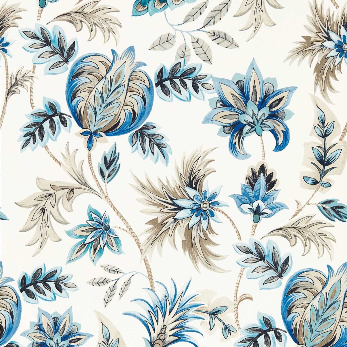 blue botanical wallpaper from clarke & clarke