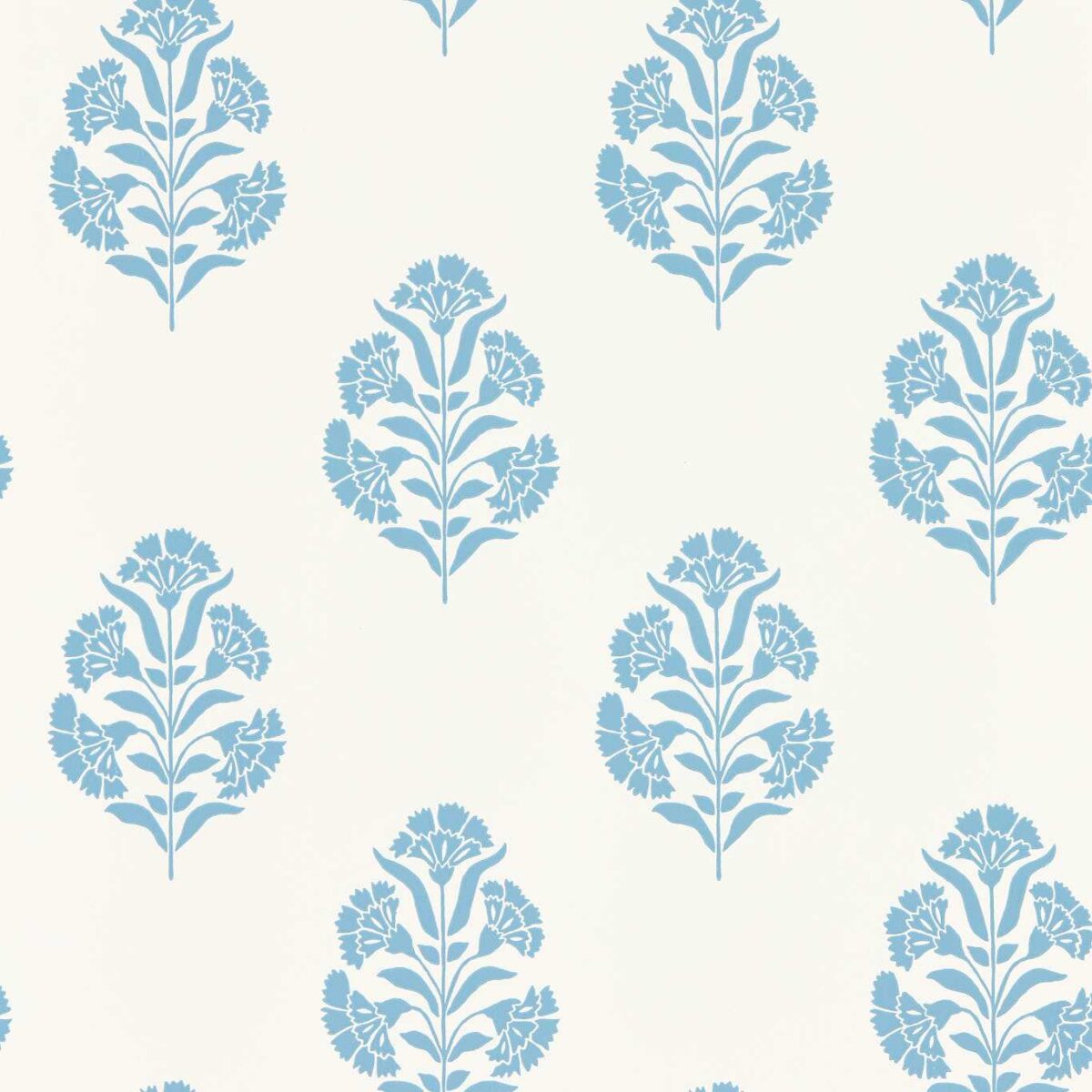 Standen Wallpaper - Denim by blue botanical wallpaper from clarke & clarke