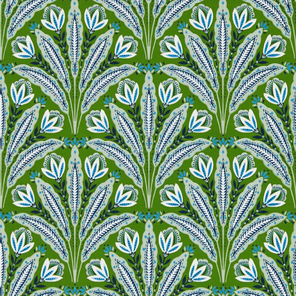Attingham Wallpaper - Cobalt / Green by Attingham Wallpaper - Cobalt / Green from