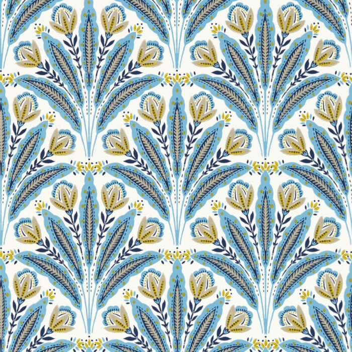 Attingham Wallpaper - Denim fabric swatch W0193/02